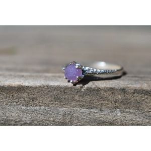 Grape Agate Ring, Unique Art Deco Raw Engagement Ring Gifts Wife Anniver…